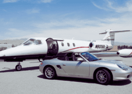 A private jet and a luxury car parked at the airport | Private Jet Luxury Services | Fly With Us | Amitylux Tours | Scandinavian Guided Tours | VIP & Luxury Experiences in the Nordics