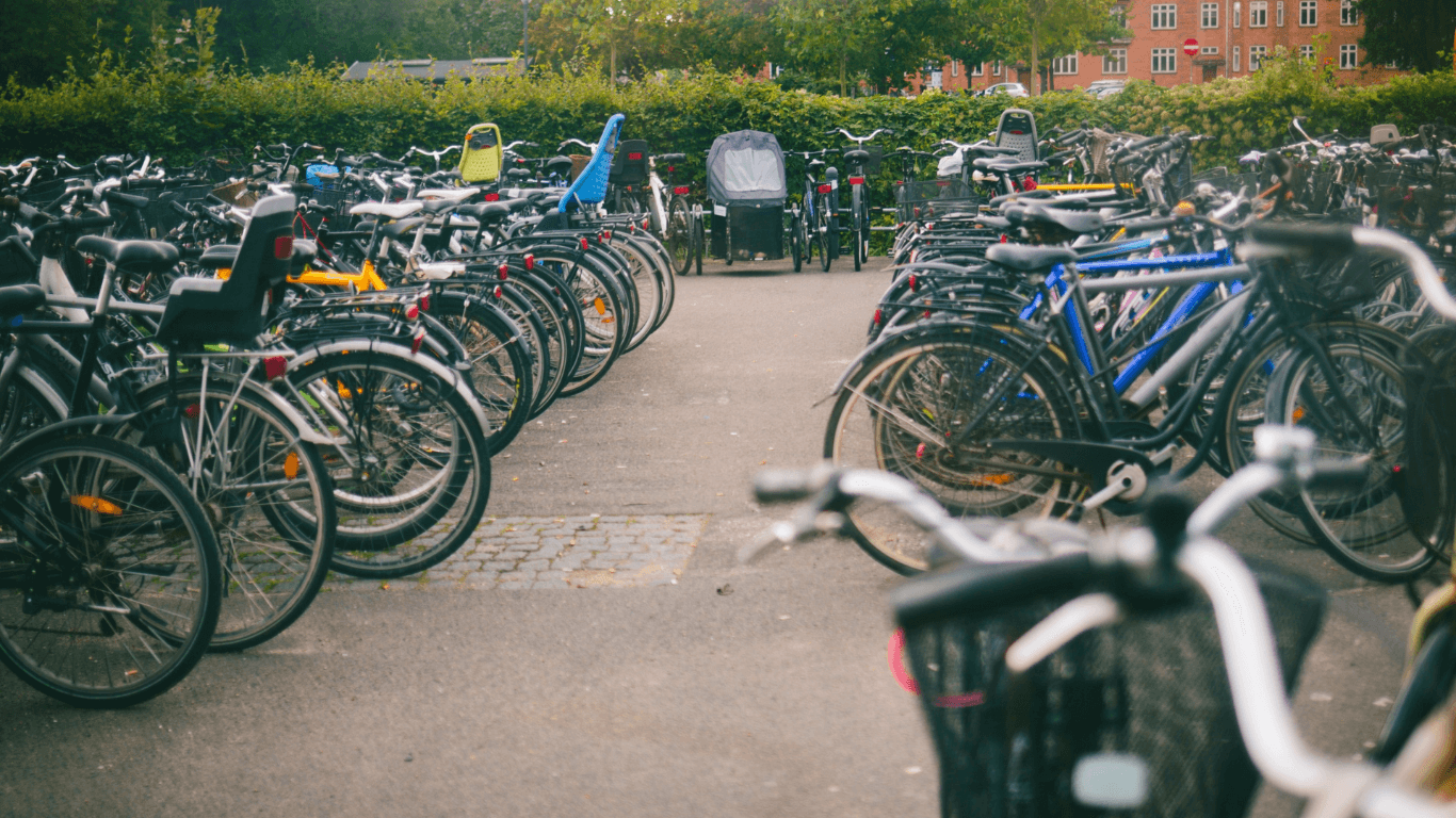 Biking parking daytime in Copenhagen | Amitylux Tours | Scandinavian Guided Tours | VIP & Luxury Experiences in the Nordics