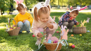 kids egg hunting