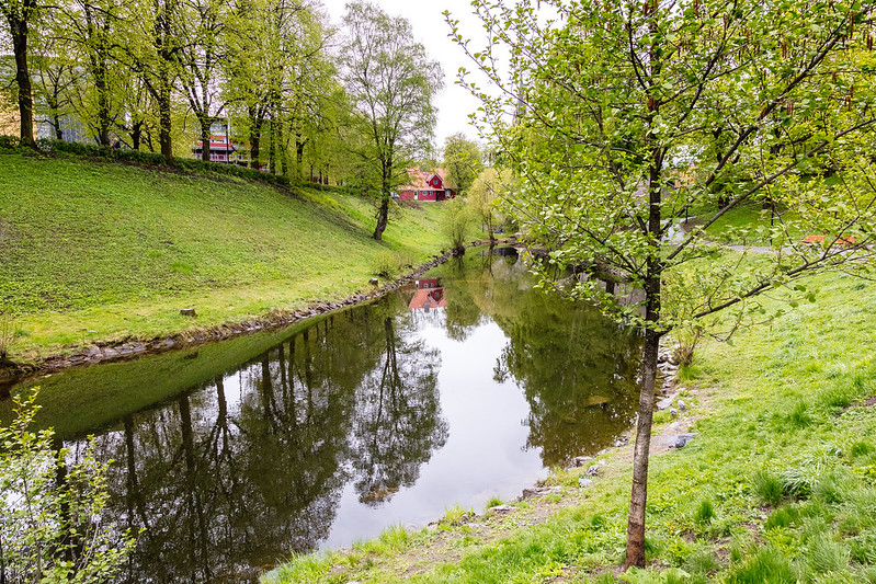 Neighborhoods in Oslo. Grünerløkka. Akerselva River