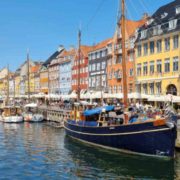 One day in Copenhagen. The Nyhavn River.