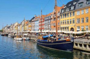One day in Copenhagen. The Nyhavn River.