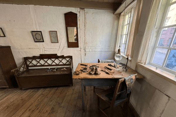 small bedroom of Hans Christian Andersen's childhood home