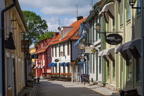 street view of the old town in Sigtuna