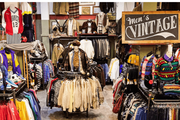 interior of Beyond Retro thrift shop in London