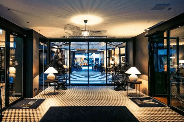 entrance of Hotel F6 in Helsinki