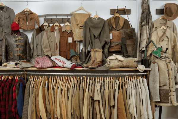The Vintage Showroom's clothing collection in London