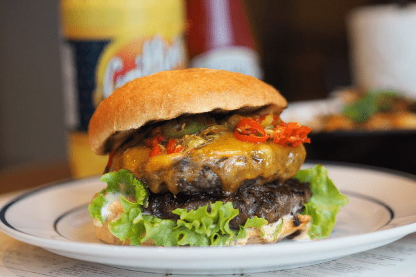 burger on a plate
