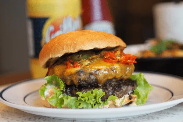 burger on a plate