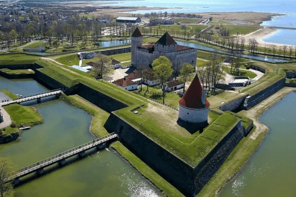 bird eye view of Saaremaa and castle