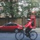 a person cycling in London