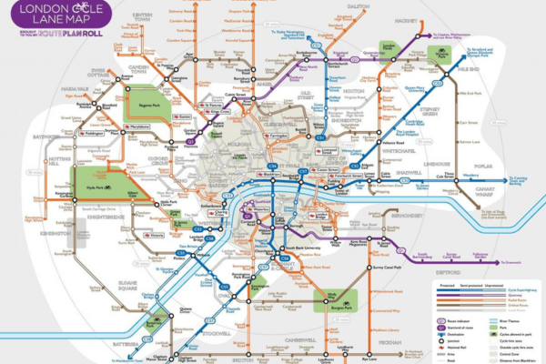 a map of London's cycling routes
