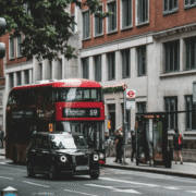 London's street with a red bus