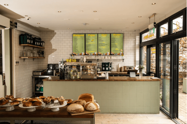 interior of a cafe in London