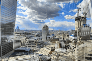 a rooftop view from The Garden 120 in London