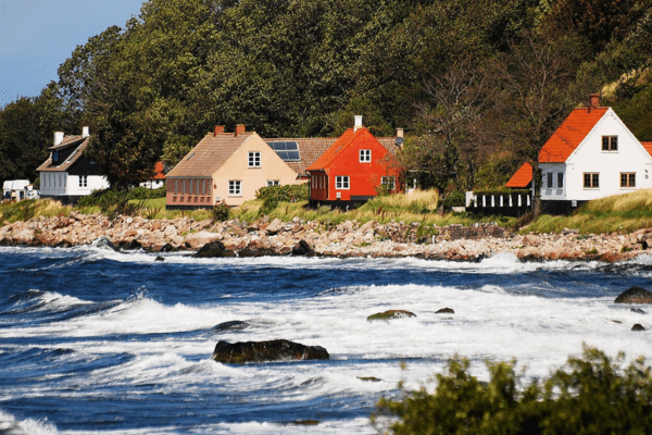 coastal houses on Bornholm Island, Denmark