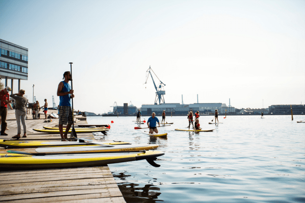 paddle boarding in Aarhus