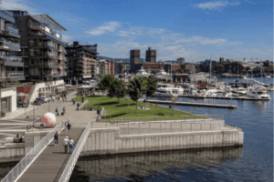 view of the harbour in Oslo