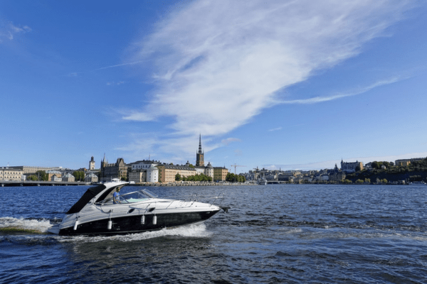 ferry crossing the ocean in Stockholm