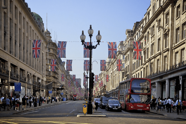 Regent street in London
