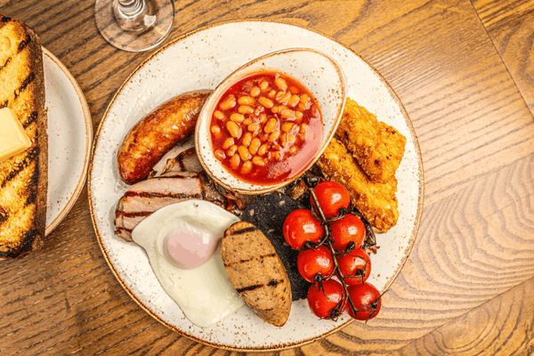 english breakfast and coffee